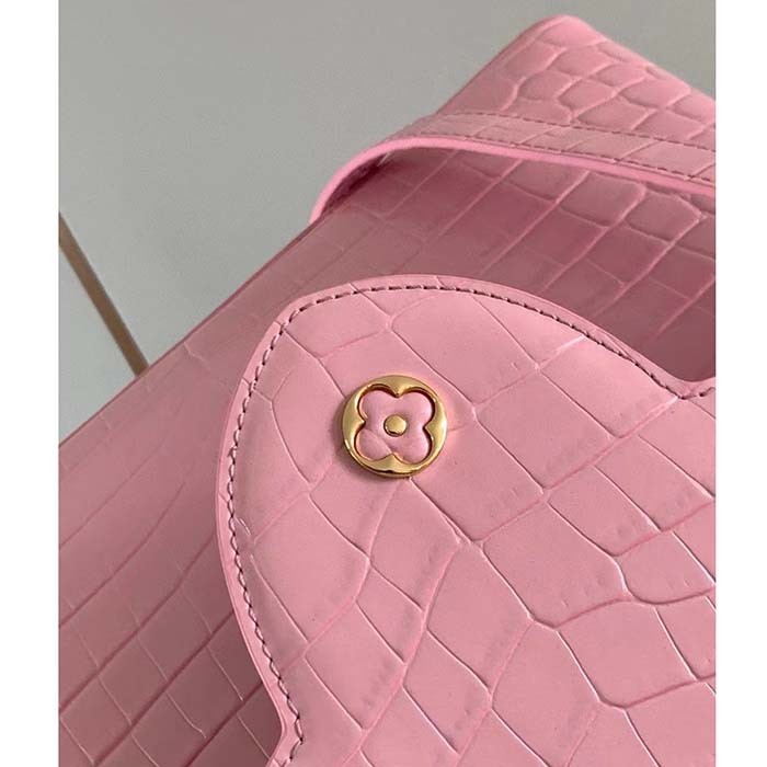 Louis Vuitton LV Women Capucines MM Pink Brilliant Alligator Leather N94260
