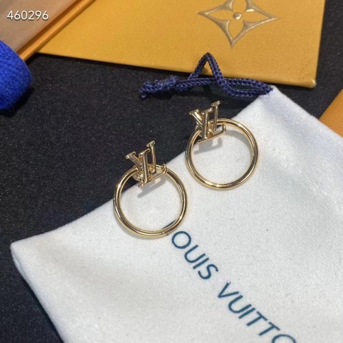 Louis Vuitton Women LV Eclipse Earrings Metal Gold-Color Initials M00763