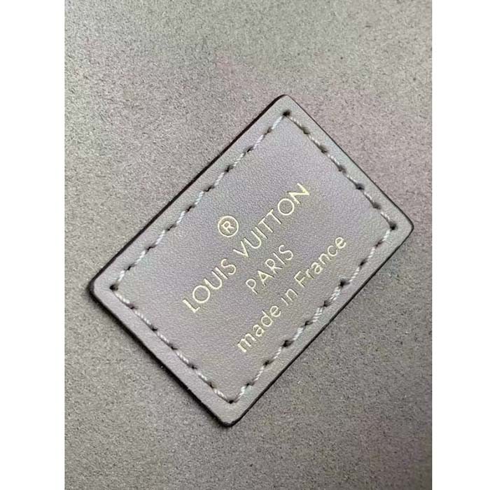 Louis Vuitton LV Women NéoNoé MM Bucket Bag Tourterelle Gray Cream Embossed Grained Cowhide Leather