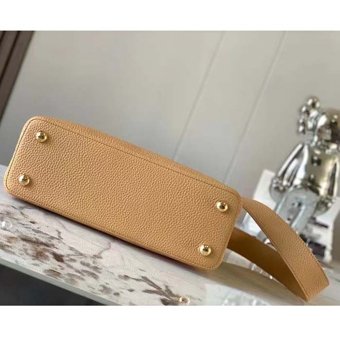 Louis Vuitton LV Women Capucines MM Handbag Arizona Brown Cognac Taurillon Cowhide Leather