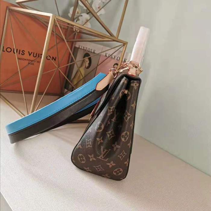 Louis Vuitton LV Women Cluny MM Handbag in Monogram Canvas-Blue