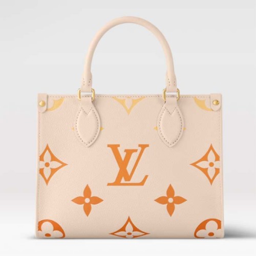 Louis Vuitton LV Women OnTheGo PM​ Neutral Gradient Monogram Empreinte Embossed Cowhide Leather