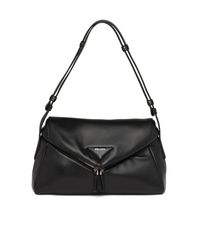Prada Women Padded Nappa Leather Prada Signaux Bag-Black