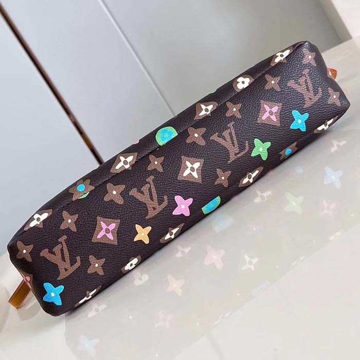 Louis Vuitton Unisex Pochette Voyage Souple Chocolate Monogram Craggy Coated Canvas M83568