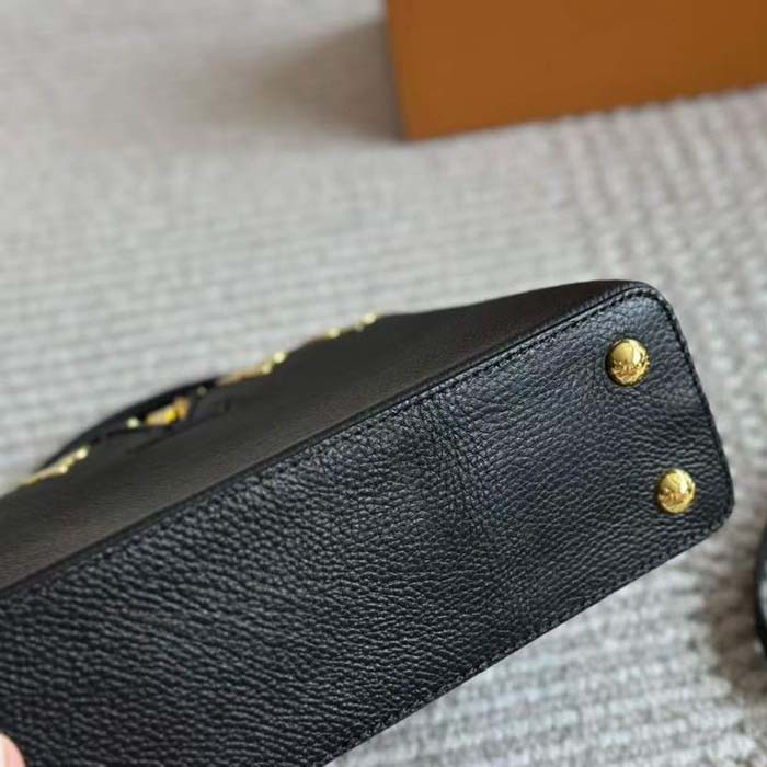 Louis Vuitton LV Women Capucines BB Black Taurillon Leather Cowhide M23263