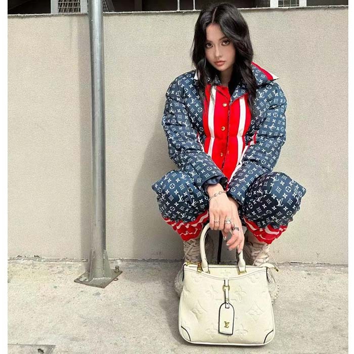 Louis Vuitton LV Women Tricolor Monogram Puffer Jacket Polyamide Navy Red