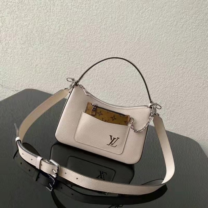 Louis Vuitton LV Women Marelle Handbag Quartz White Epi Grained Cowhide Canvas