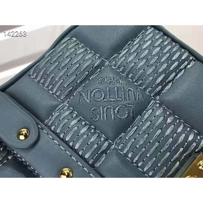 Louis Vuitton LV Women Troca PM Glacier Blue Damier Quilt Lambskin Calfskin