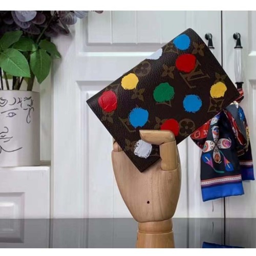 Louis Vuitton Unisex LV x YK Passport Cover Monogram Coated Canvas 3D Painted Dots Print