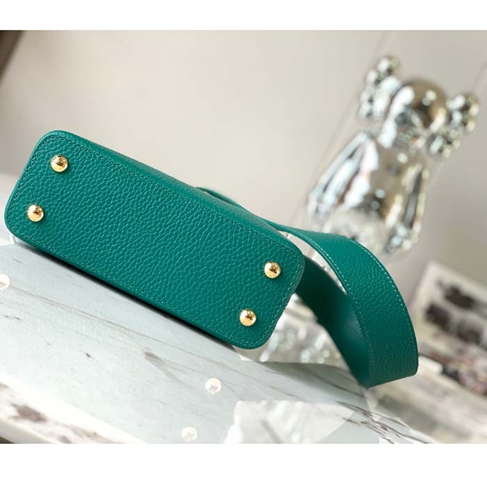 Louis Vuitton LV Women Capucines Mini Handbag Emerald Green Mint Taurillon