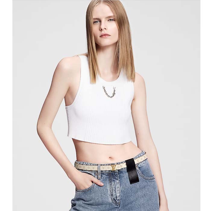 Louis Vuitton Unisex LV Iconic 20 MM Reversible Belt Monogram Dune Canvas M8495U