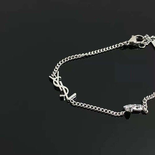 Saint Laurent YSL Women Opyum Charm Bracelet in Metal and Rhinestone