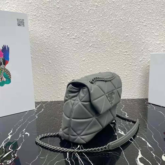 Prada Women Small Nappa Leather Prada Spectrum Bag-Silver