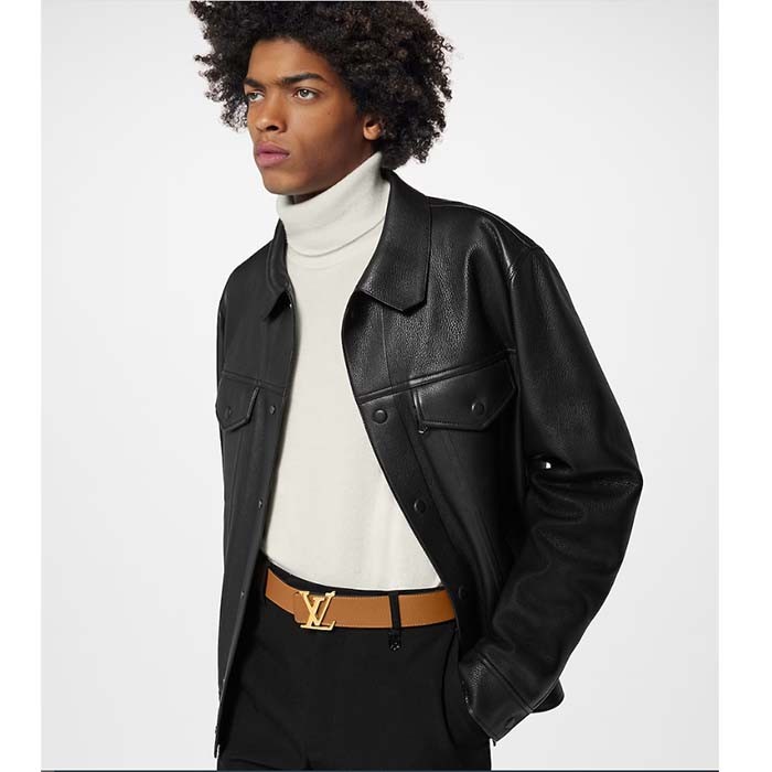 Louis Vuitton Unisex LV Initiales 40 MM Reversible Belt Taurillon Calf Leather Signature Buckle