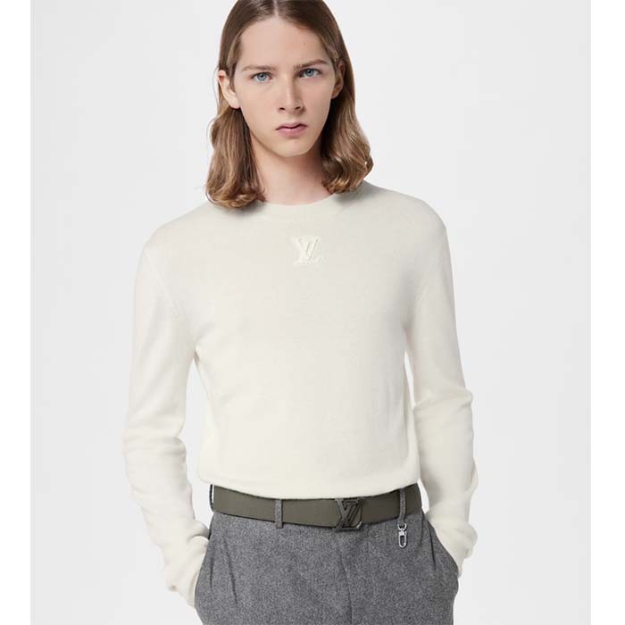 Louis Vuitton Unisex LV Rays 40 MM Reversible Belt Khaki Green Grained Calf Leather