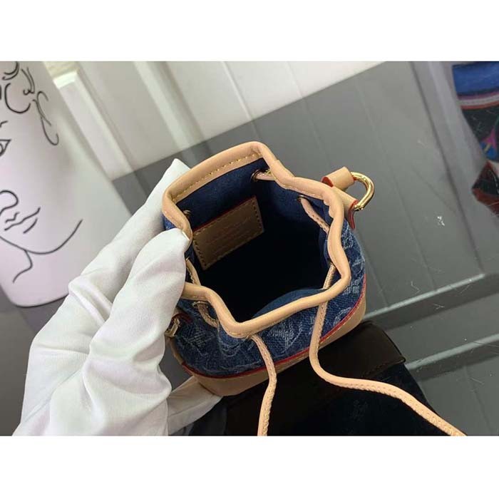 Louis Vuitton Women Micro Noe Bag Charm Monogram Denim Canvas M01700