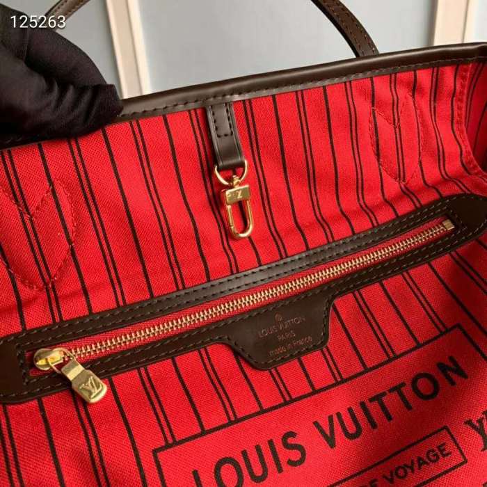 Louis Vuitton LV Women Neverfull GM Tote Damier Ebene Canvas