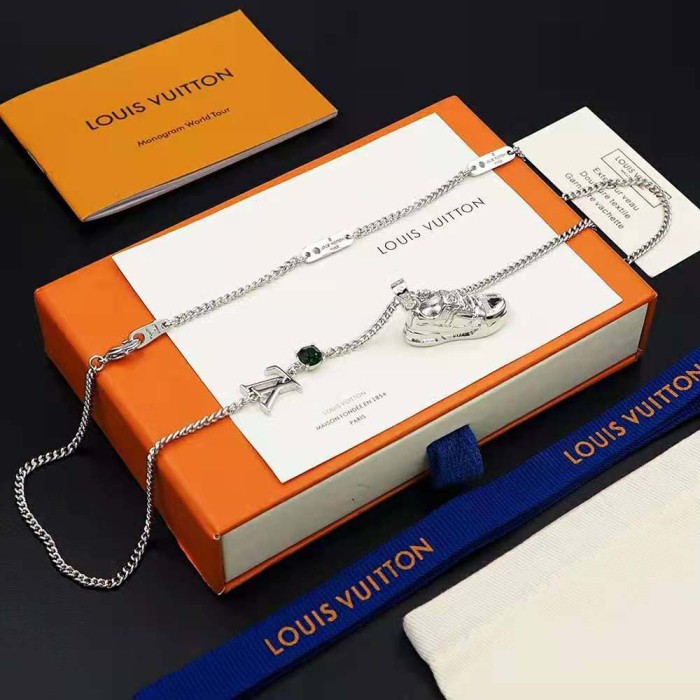 Louis Vuitton Unisex LV Trainer Strass Necklace-Green