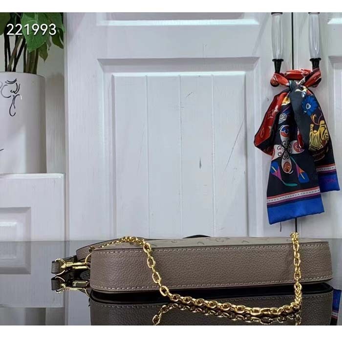 Louis Vuitton LV Women Easy Pouch On Strap Beige Embossed Monogram Empreinte Cowhide Leather