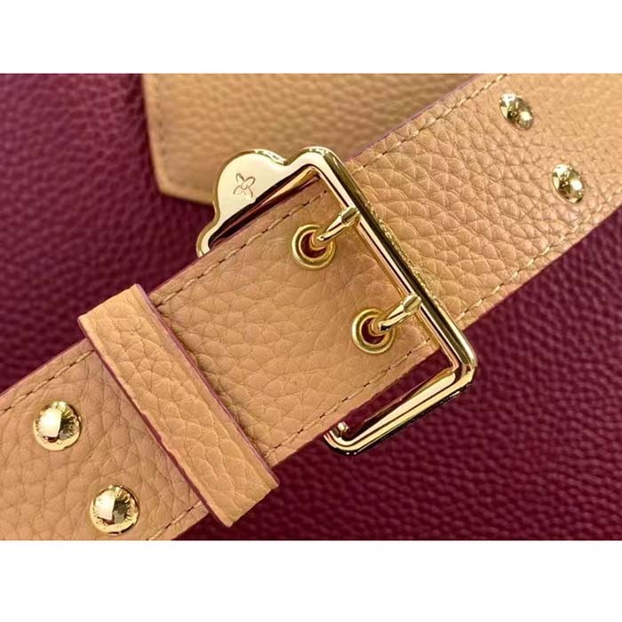 Louis Vuitton LV Women Capucines BB Handbag Griotte Red Arizona Taurillon Cowhide Leather