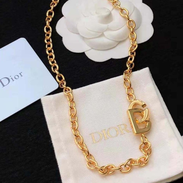 Dior Women CD Lock Necklace Gold-Finish Metal