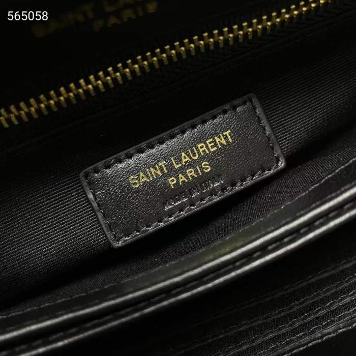Saint Laurent YSL Women Toy Loulou Quilted Leather Black Calfskin Leather Gold