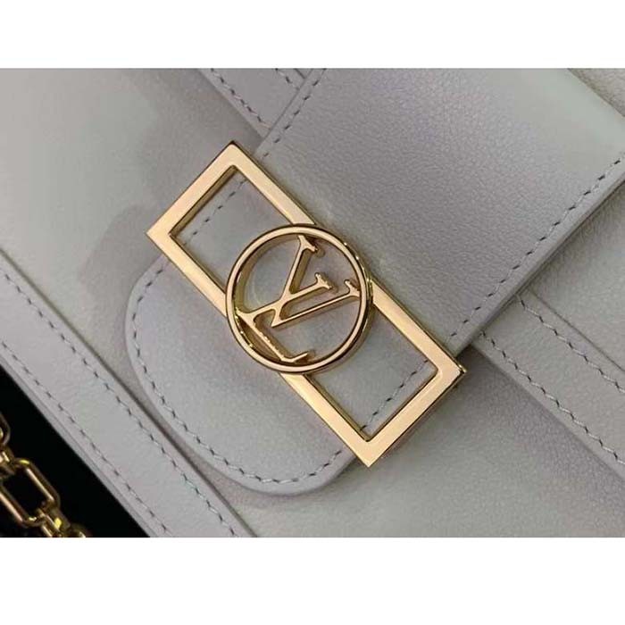 Louis Vuitton LV Women Dauphine Soft MM Handbag White Calfskin Leather M25050
