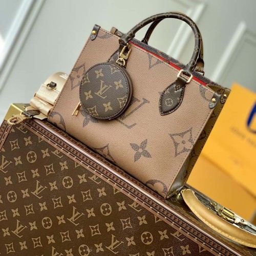 Louis Vuitton LV Women Onthego PM Tote Monogram Reverse Coated Canvas