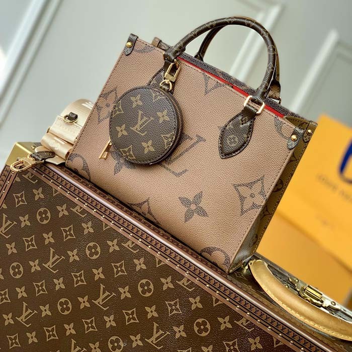 Louis Vuitton LV Women Onthego PM Tote Monogram Reverse Coated Canvas
