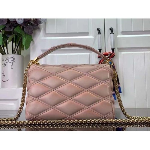 Louis Vuitton LV Women GO-14 MM Beige Pink Lamb Leather Cowhide Leather