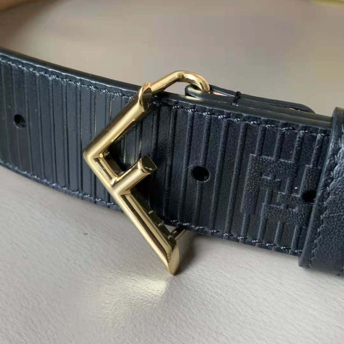 Fendi Men Black Leather Belt