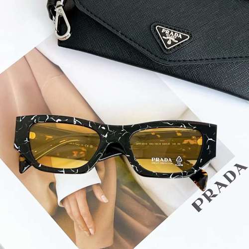 Prada Unisex Sunglasses Prada Logo Frame Compatible Graduated Lenses Standard Fit