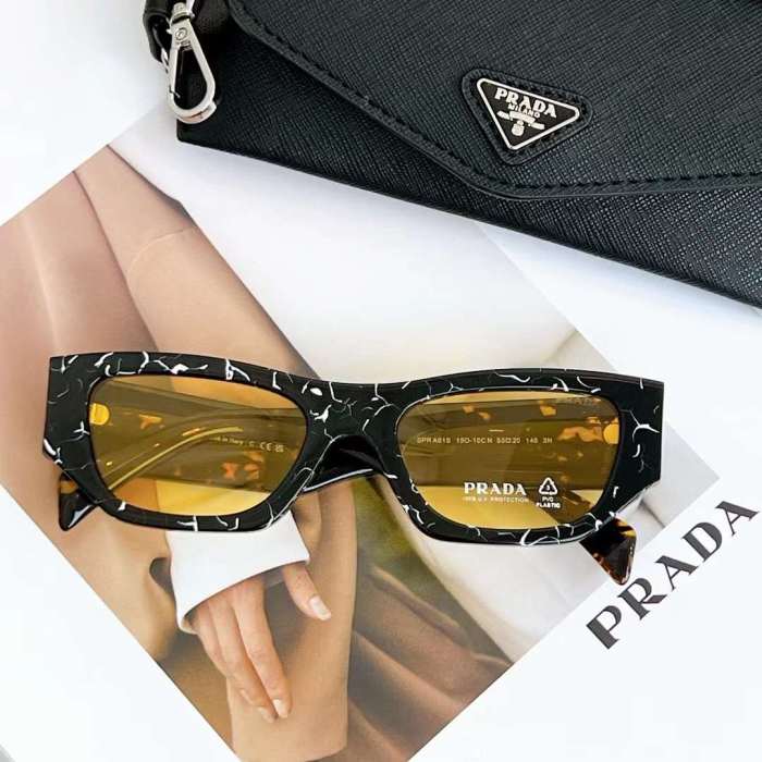 Prada Unisex Sunglasses Prada Logo Frame Compatible Graduated Lenses Standard Fit