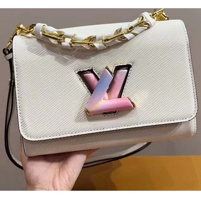 Louis Vuitton LV Women Twist PM Quartz White Epi Grained Cowhide Leather
