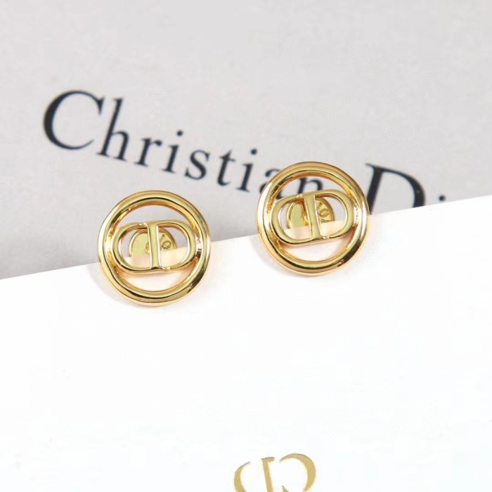 Dior Women CD 30 Montaigne Stud Earrings Gold-Finish Metal