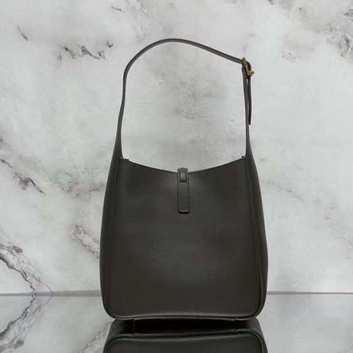 Saint Laurent YSL Women LE 5 À 7 Supple Small Grained Grey Leather