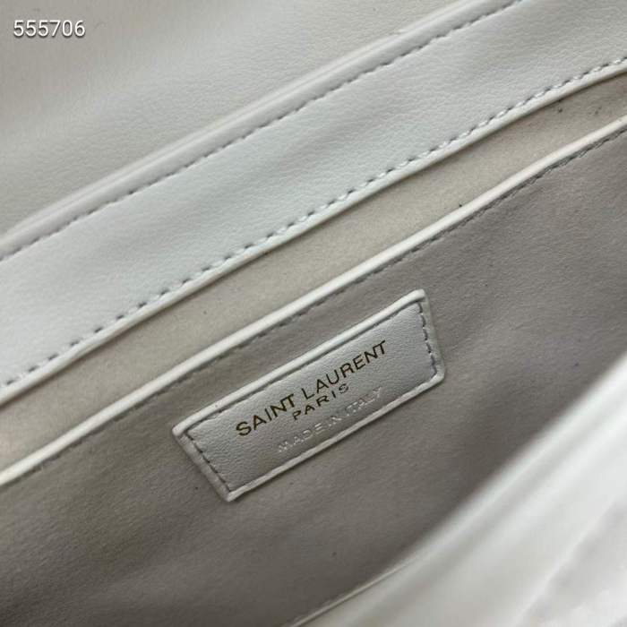 Saint Laurent YSL Women LE 57 Hobo Bag Quilted Lambskin White