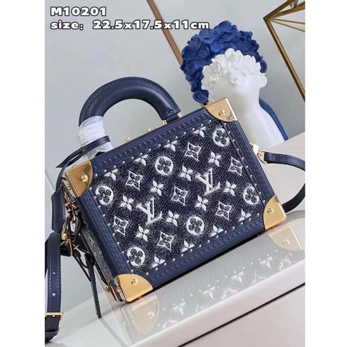 Louis Vuitton LV Women Petite Valise Top Handle S-Lock Closure Nametag