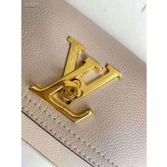 Louis Vuitton LV Women Lockme Tender Rosewater Greige Grained Calf Leather