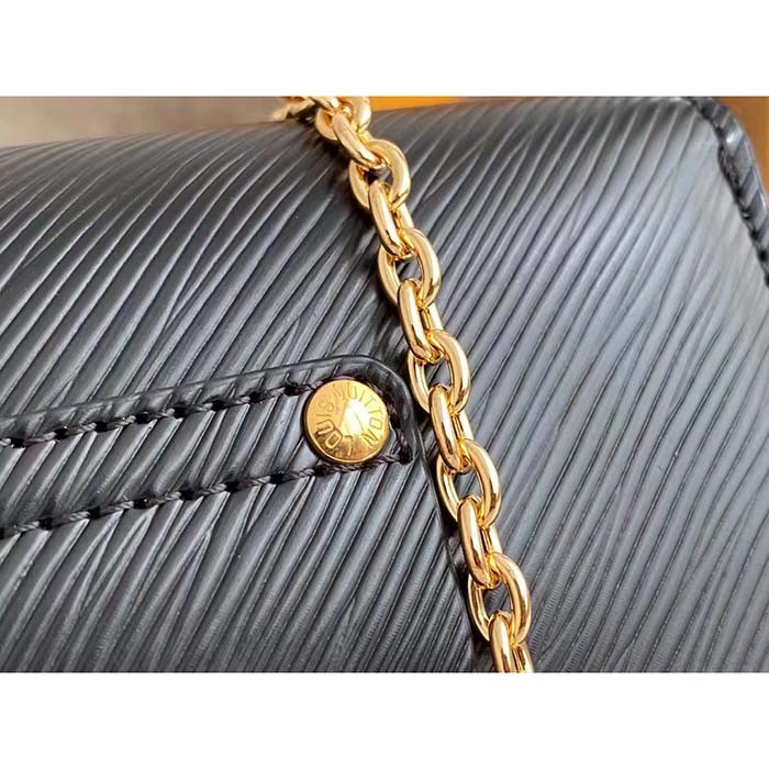 Louis Vuitton Women LV Twist Belt Chain Pouch Black Epi Grained Cowhide Leather