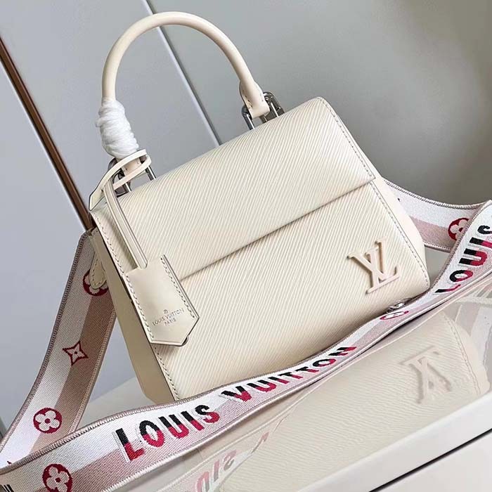 Louis Vuitton LV Women Cluny Mini Quartz White Epi Grained Cowhide Leather