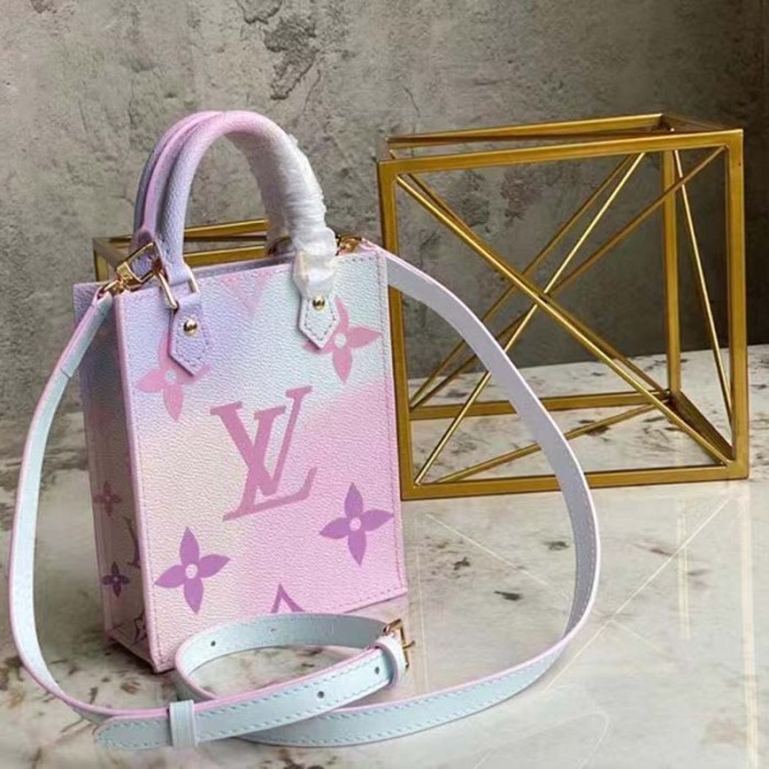 Louis Vuitton Women Petit Sac Plat Sunrise Pastel Monogram Coated Canvas Cowhide