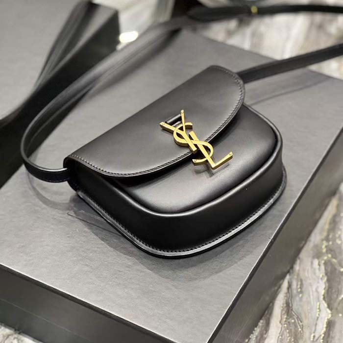 Saint Laurent YSL Women Kaia Small Satchel Smooth Calfskin Black Leather