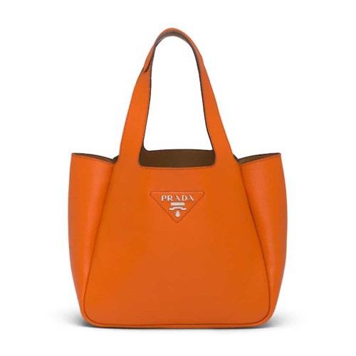 Prada Women Calf Leather Handbag-Orange