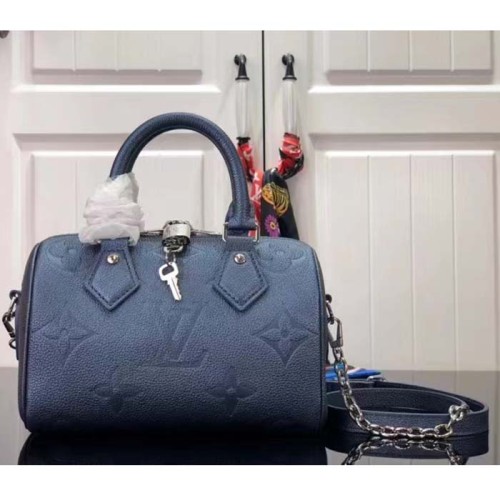 Louis Vuitton Women LV Speedy Bandoulière 20 Blue Cowhide Leather M46484