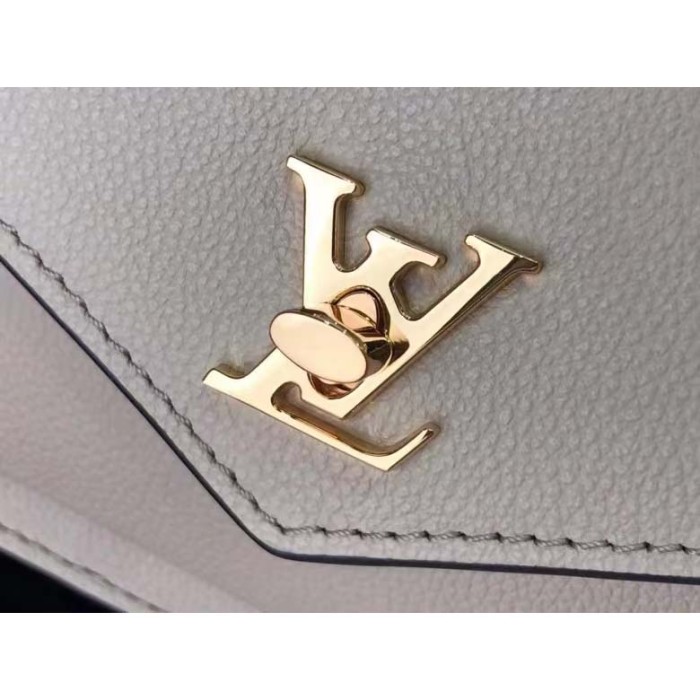 Louis Vuitton LV Women Mylockme Chain Pochette Greige Beige Calf Leather