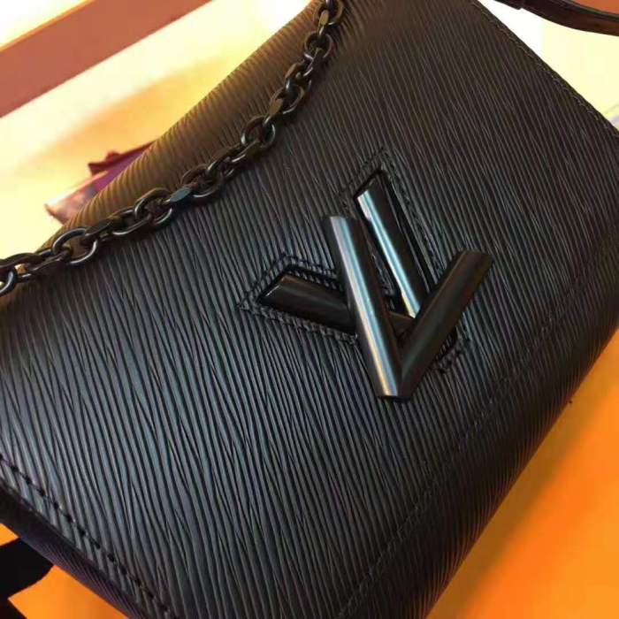 Louis Vuitton LV Women Twist PM Chain Bag in Grained Epi Leather-Black