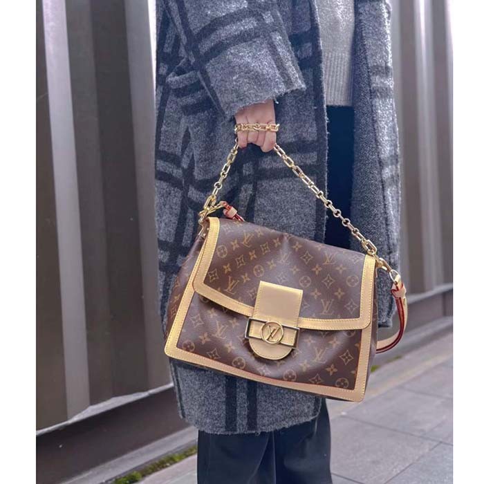 Louis Vuitton Women LV Dauphine Soft GM Brown Monogram Coated Canvas M47149
