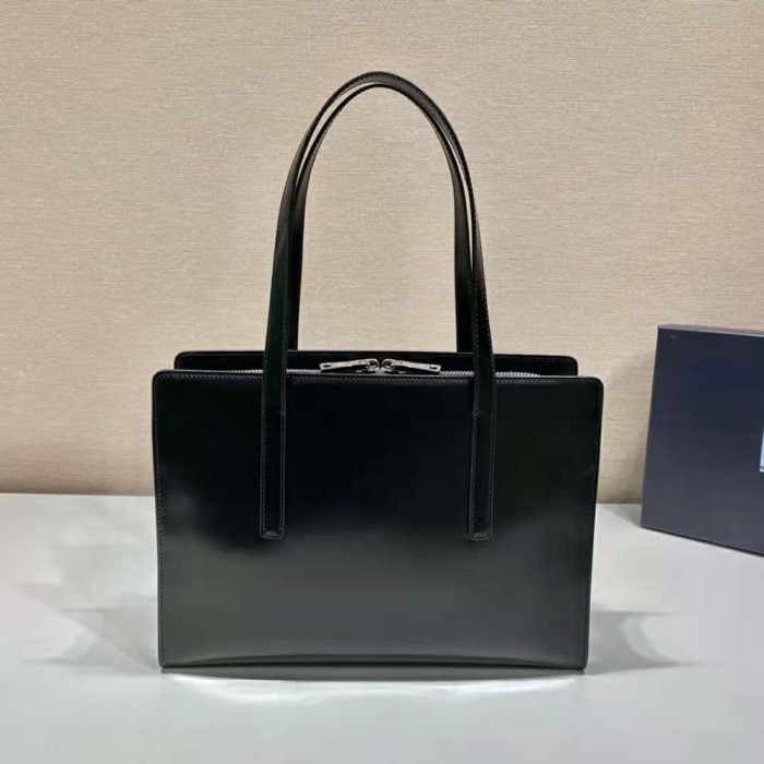 Prada Women Re-Edition 1995 Brushed-Leather Medium Handbag-Black