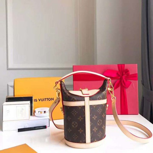 Louis Vuitton LV Women Duffle Bag in Monogram Coated Canvas-Brown